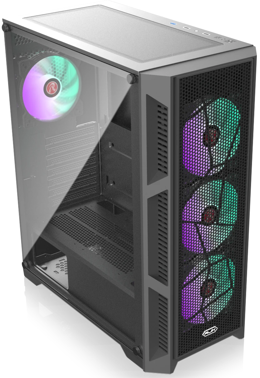 Корпус Raijintek Arcadia III MS4 (0R20B00247); ATX; Midi-Tower; 4x120мм; 2xUSB 2.0/1xUSB 2.0, Mic/Aud; чёрный