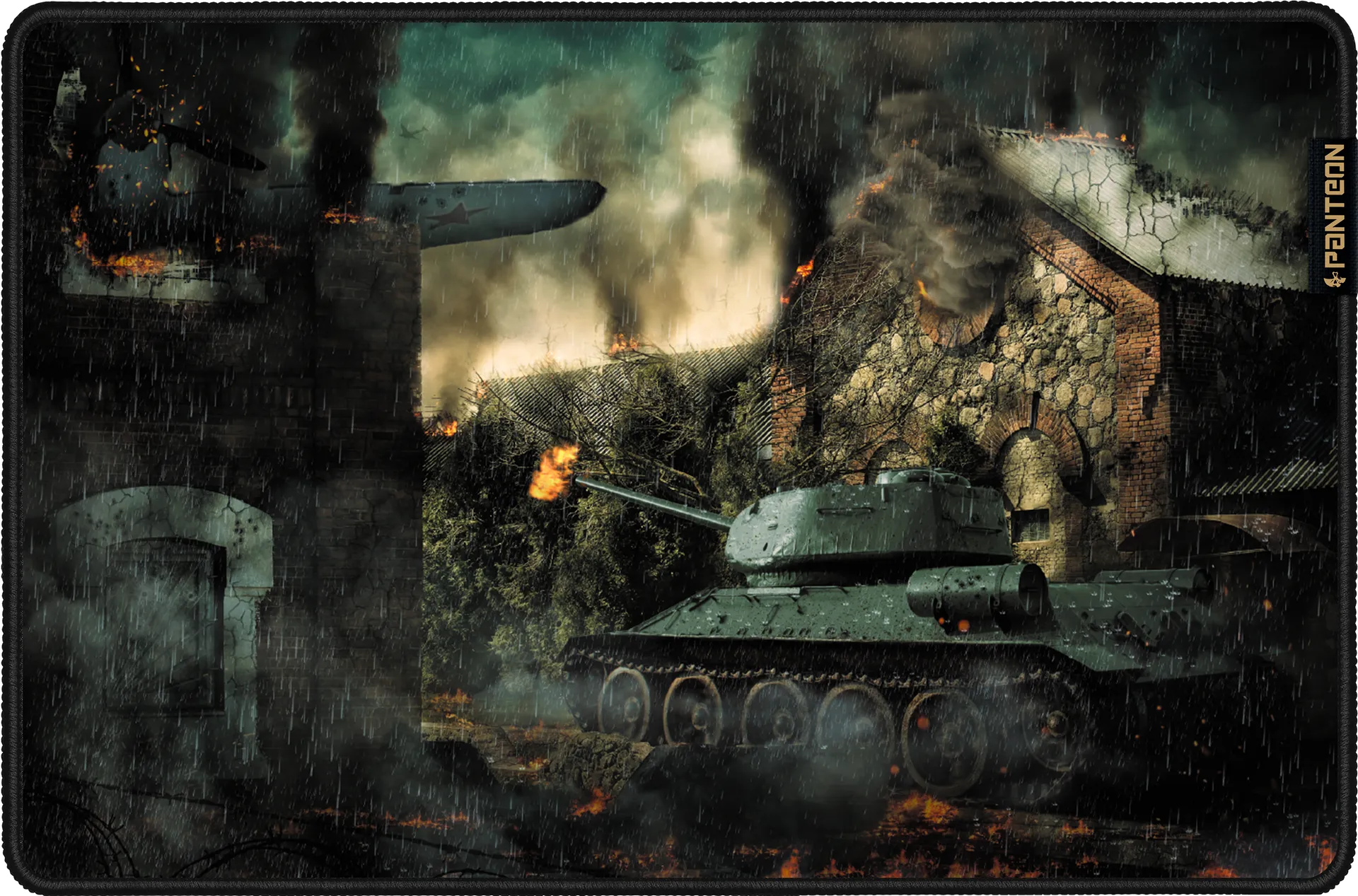 Коврик для мыши Jet.A PANTEON TANK ATTACK (GP-194SM***); ткань + резиновая основа; 500 х 330 х 3 мм; игровая поверхность; рисунок