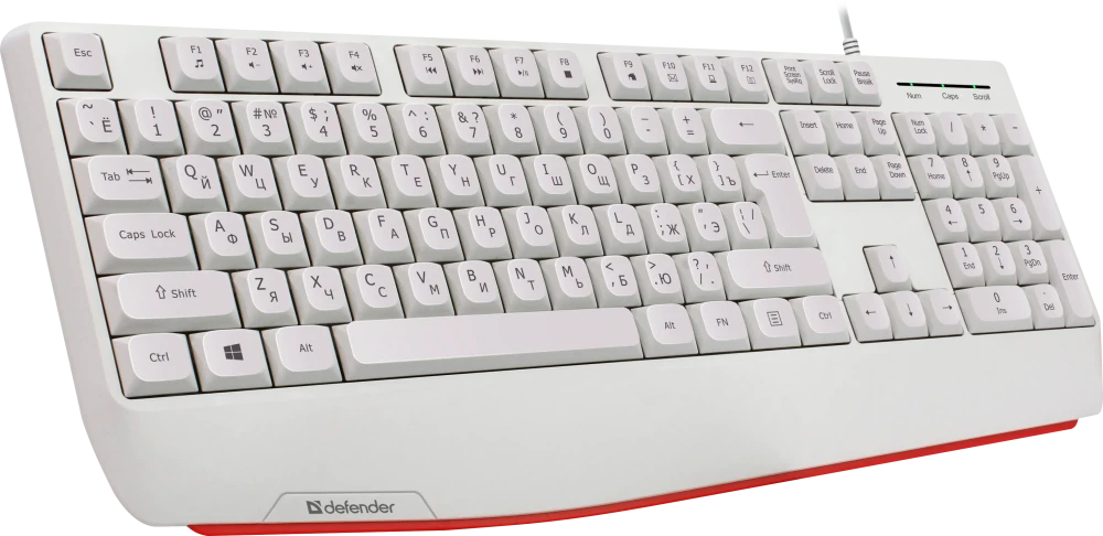 Клавиатура проводная Defender Atom HB-546 (45547***); USB; мембранная; 104 клавиши; 12 (+FN); ENG\RU