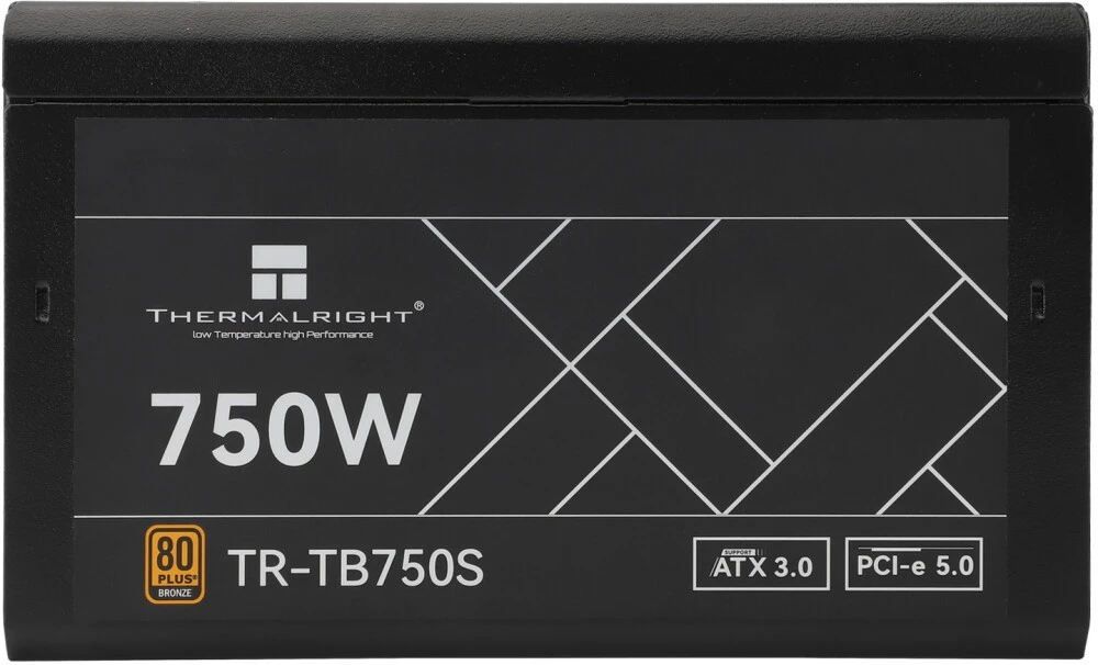 Блок питания 750 Вт Thermalright 12VHPWR (TR-TB750S); 24+8(4+4)+8(4+4) pin; 5xSATA; 3xIDE; 2x6+2-pin PCI-E; APFC; 120 мм; RET