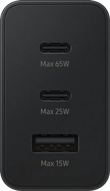 Зарядное устройство Samsung EP-T6530 Black (EP-T6530NBEG), 65 Вт, 3А, 1xUSB, 2xType-C, черный