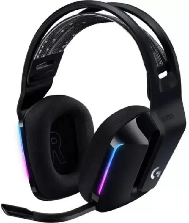 Гарнитура беспроводная Logitech G733 LIGHTSPEED Black (981-000864***); игровая; Bluetooth/2.4 Ггц; о