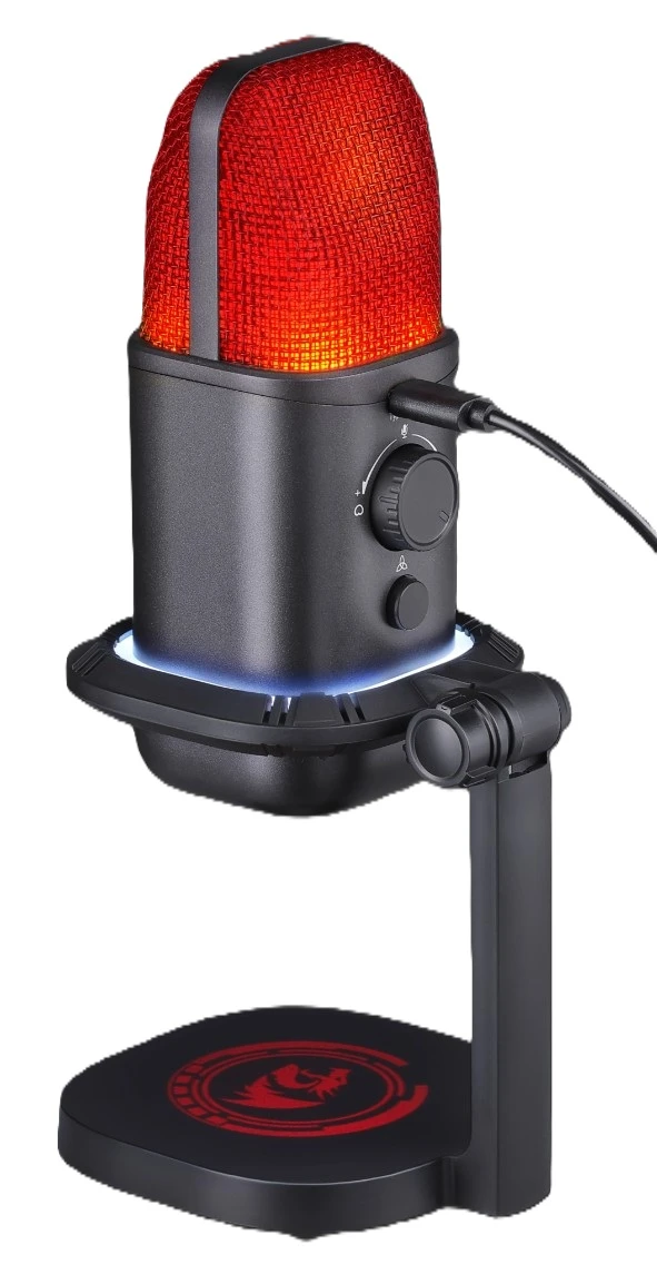 Микрофон Redragon Echowave GM305 (72358); конденсаторный; всенаправленный; 30 - 18 кГц; 1,8 м; RGB подсветка; USB; чёрный