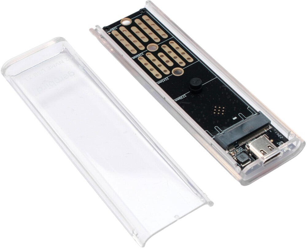 Внешний карман для SSD M.2 Gembird (EEM2-NVME-2); NVME; 2230-2280; USB 3.0 (Type C); пластик