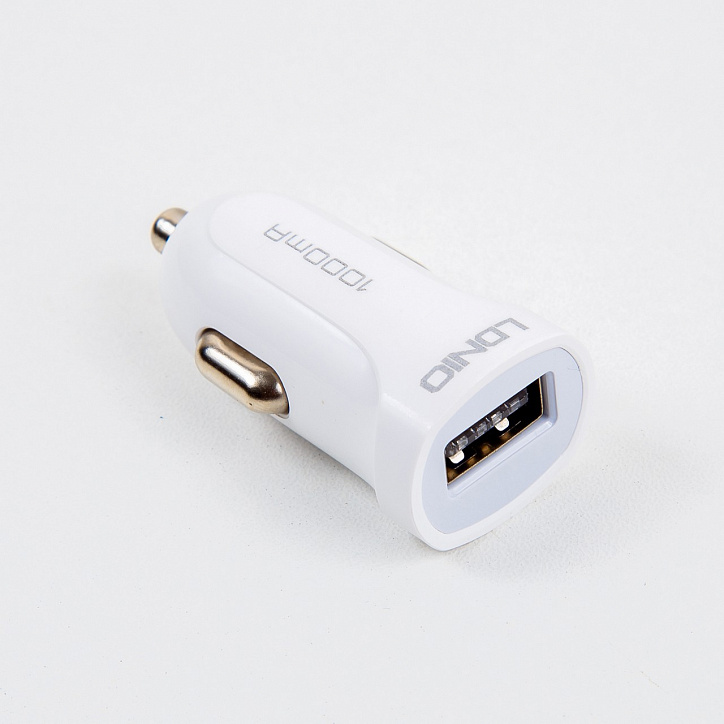 Автомобильная зарядка LDNIO DL-C17L; 1 USB порт - 1А; 5 Вт; кабель Lightning; белый