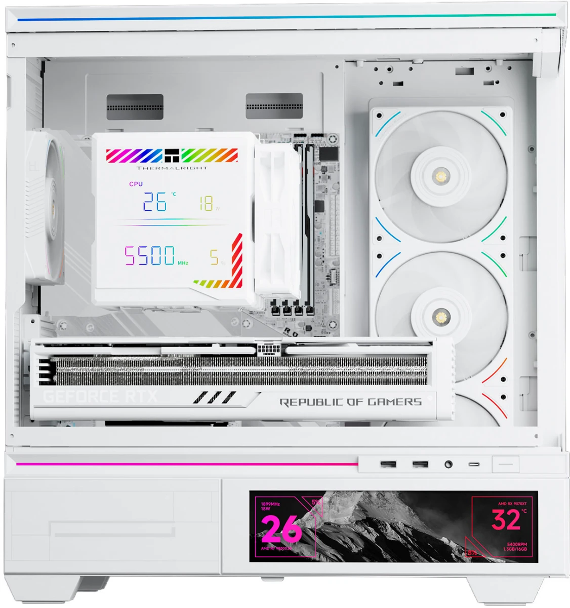 Кулер для процессора 140 мм Thermalright Peerless Assassin 140 Digital White (PA140-DG-WH), 1x140 мм, 1х120 мм, 4 pin, USB, 600-1850 об/мин, белый