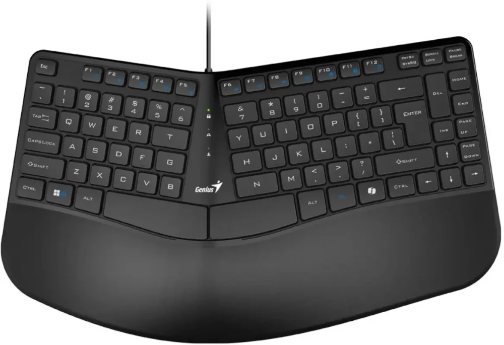 Клавиатура проводная Genius Ergo KB-700 (31310053402***); USB; мембранная; 88 клавиш; 12 (+FN); ENG\RUS; чёрный