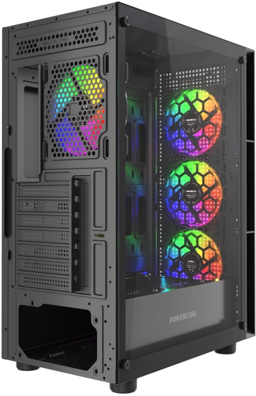 Корпус Powercase Mistral EA17 Black (CMAEA17-A4); ATX; Midi-Tower; 4х120 мм; 2xUSB 2.0/1xUSB 3.0; Mic/Audio; черный