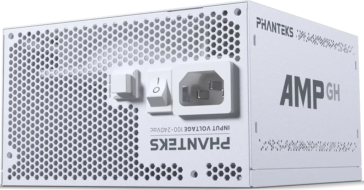 Блок питания 850 Вт PHANTEKS AMP GH 12VHPWR (PH-P850GH_WT01); 1x24 pin; 2x8(4+4) pin; 10xSata; 2xMolex; 3x6+2-pin PCI-E; 80+ Gold; APFC; отстегивающие