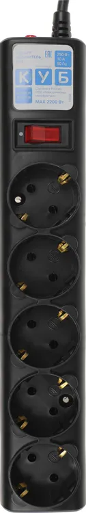 Сетевой фильтр Powercube (SPG5-В3***); 3 м; 5 евро-розеток; для ИБП; чёрный