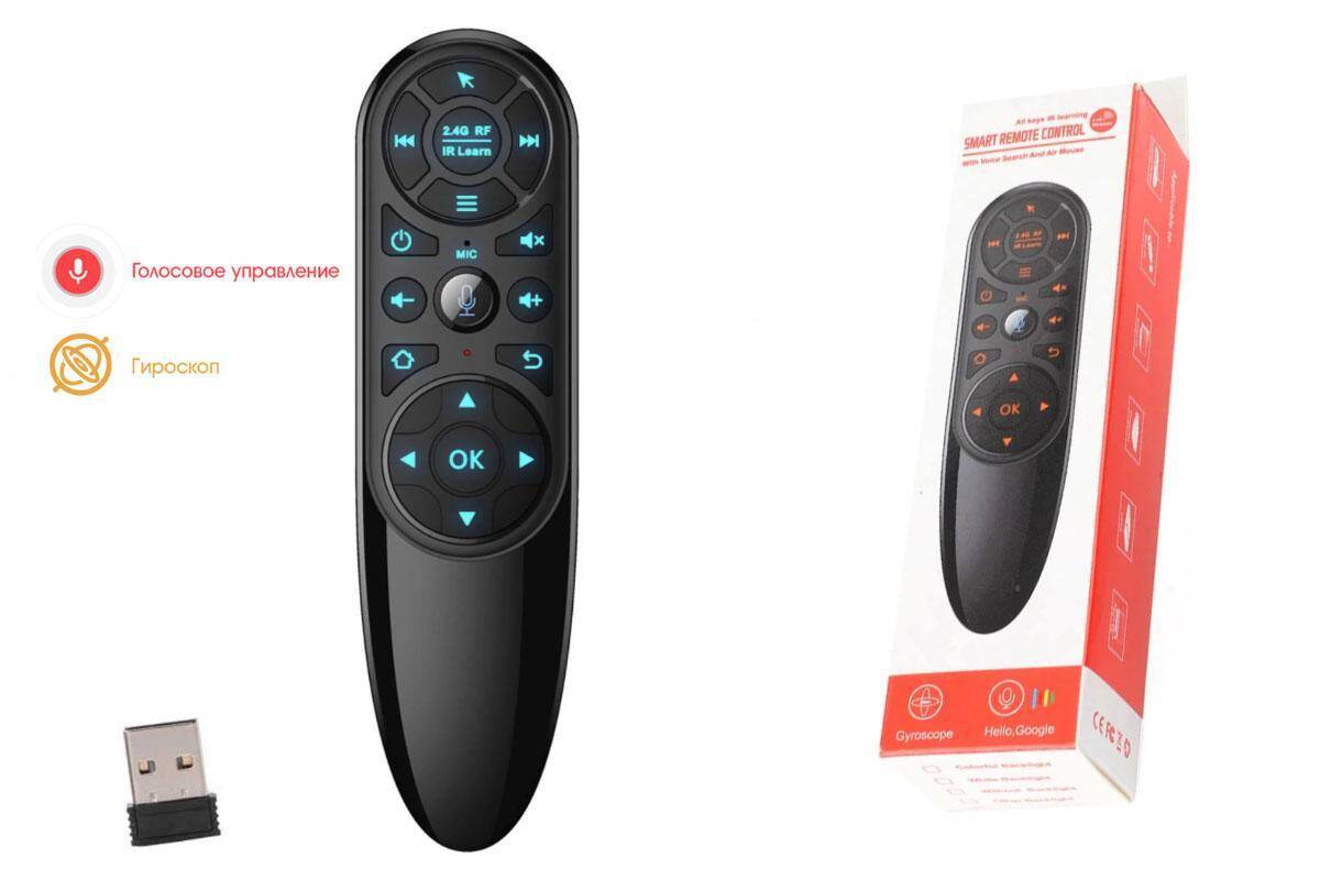 Универсальный пульт ДУ Орбита OT-DVC40; ТV/DVD/SAT/DVB-T/Cable; все бренды; РЧ передатчик; 2 x AAA; чёрный; кабель, USB-приемник
