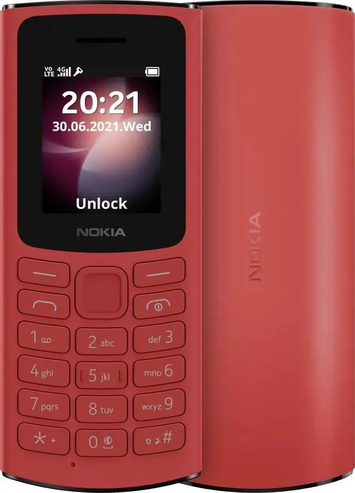 Мобильный телефон Nokia 106 DS (TA-1564) красный; 1.8"; TFT; 128x160; нет камеры; 4 Мб/4 Мб; 800 мА/ч