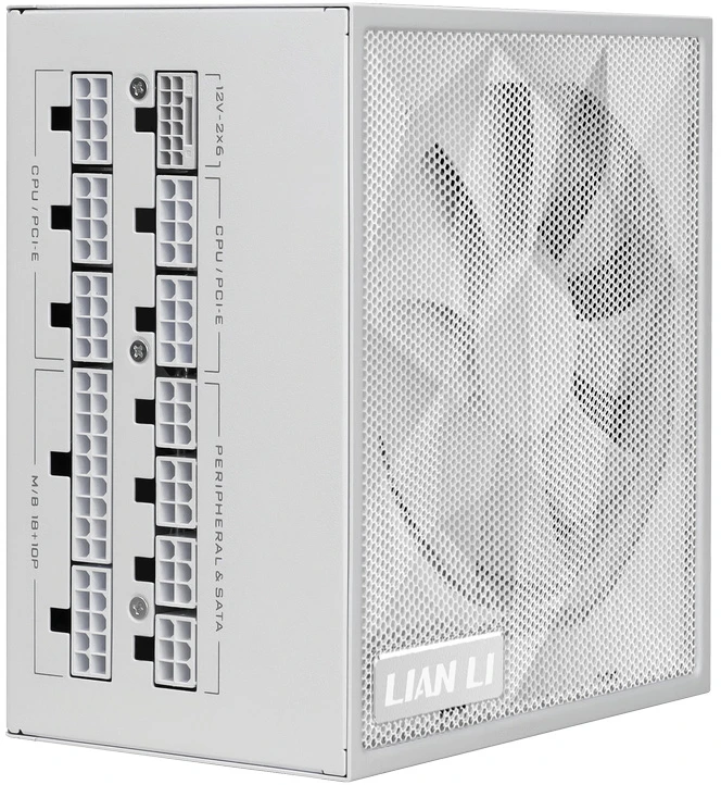 Блок питания 1000 Вт Lian-Li SX1000P White 12VHPWR (G9P.SX1000P.B000.RU); 1x24 pin; 2x8(4+4) pin; 8xSata; 4xMolex; 3x6+2-pin PCI-E; 80+ Platinum; отст