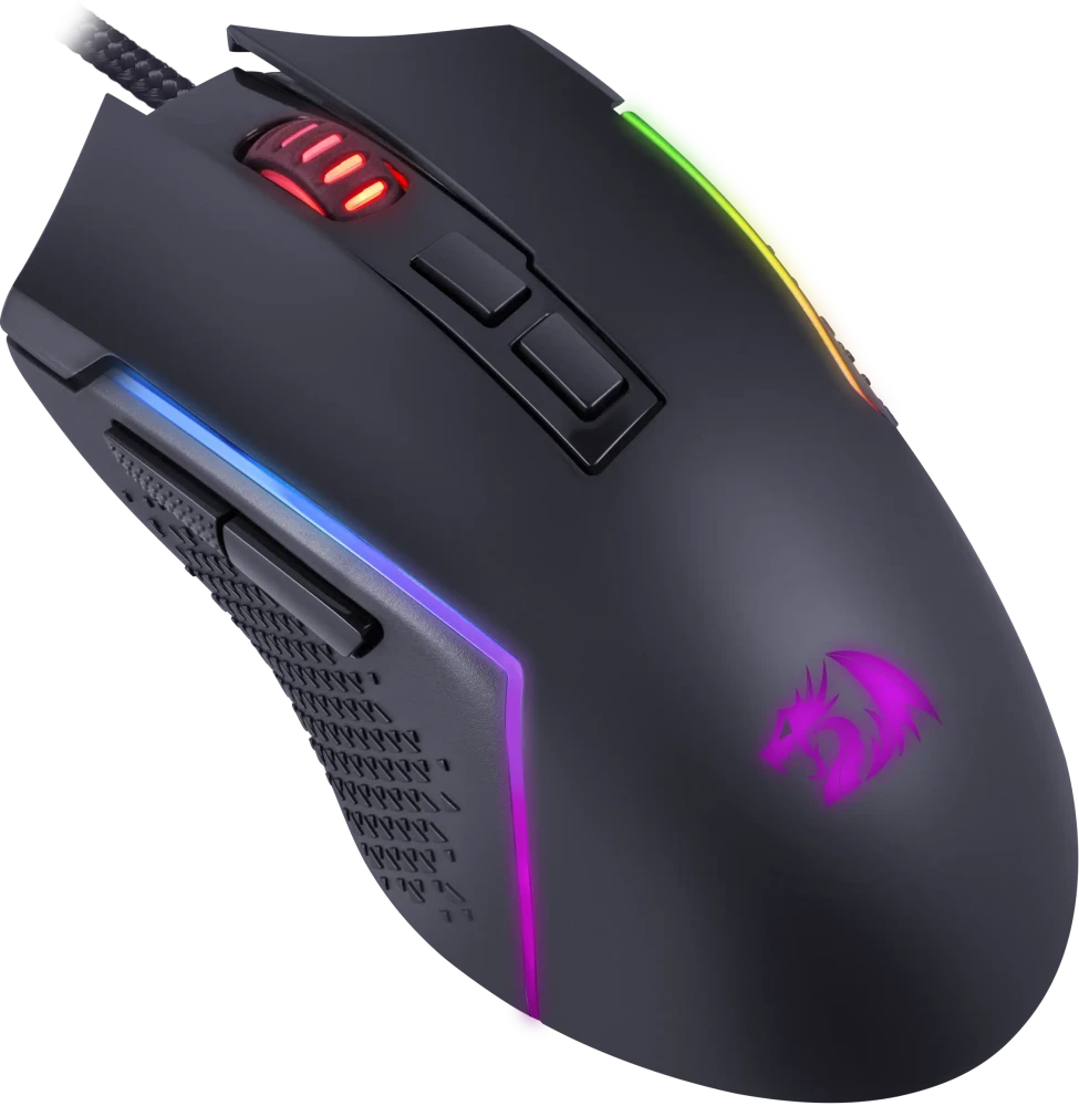 Мышь игровая Redragon TRIDENT LITE (72018***); USB; IR-оптический; 1200 - 8000 dpi; 7 кнопок; колесо-кнопка; LED подсветка; чёрный