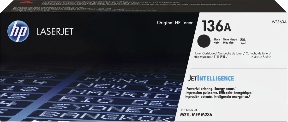 Картридж HP 136A (W1360A***); LJ M211d/MFP M236; 1150 стр. при 5%; оригинал; чёрный