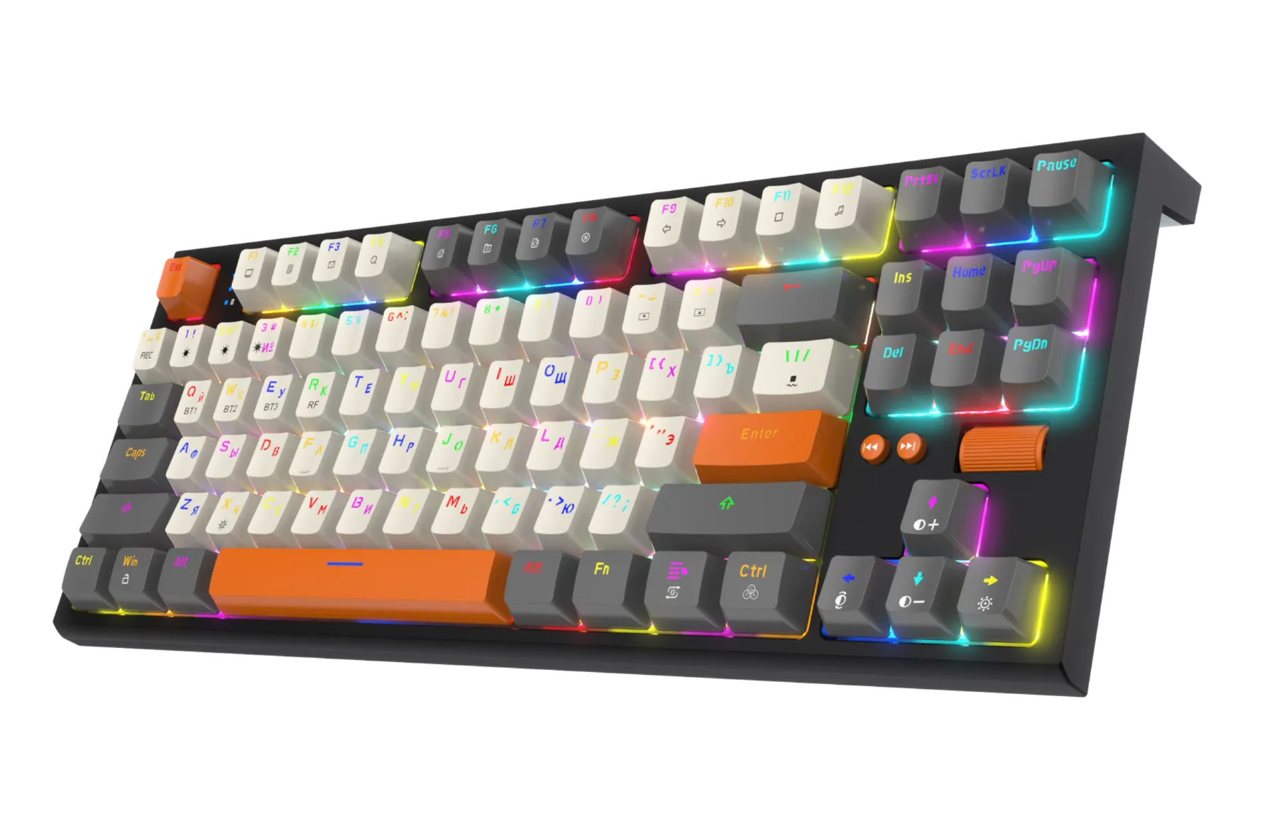 Клавиатура игровая Jet.A PANTEON T21 PRO YS HS(65) (PANTEON T21 PRO YS HS Black-Ivory-Grey (65)***); USB + (Bluetooth/2.4 Ггц); механическая; 87 клави