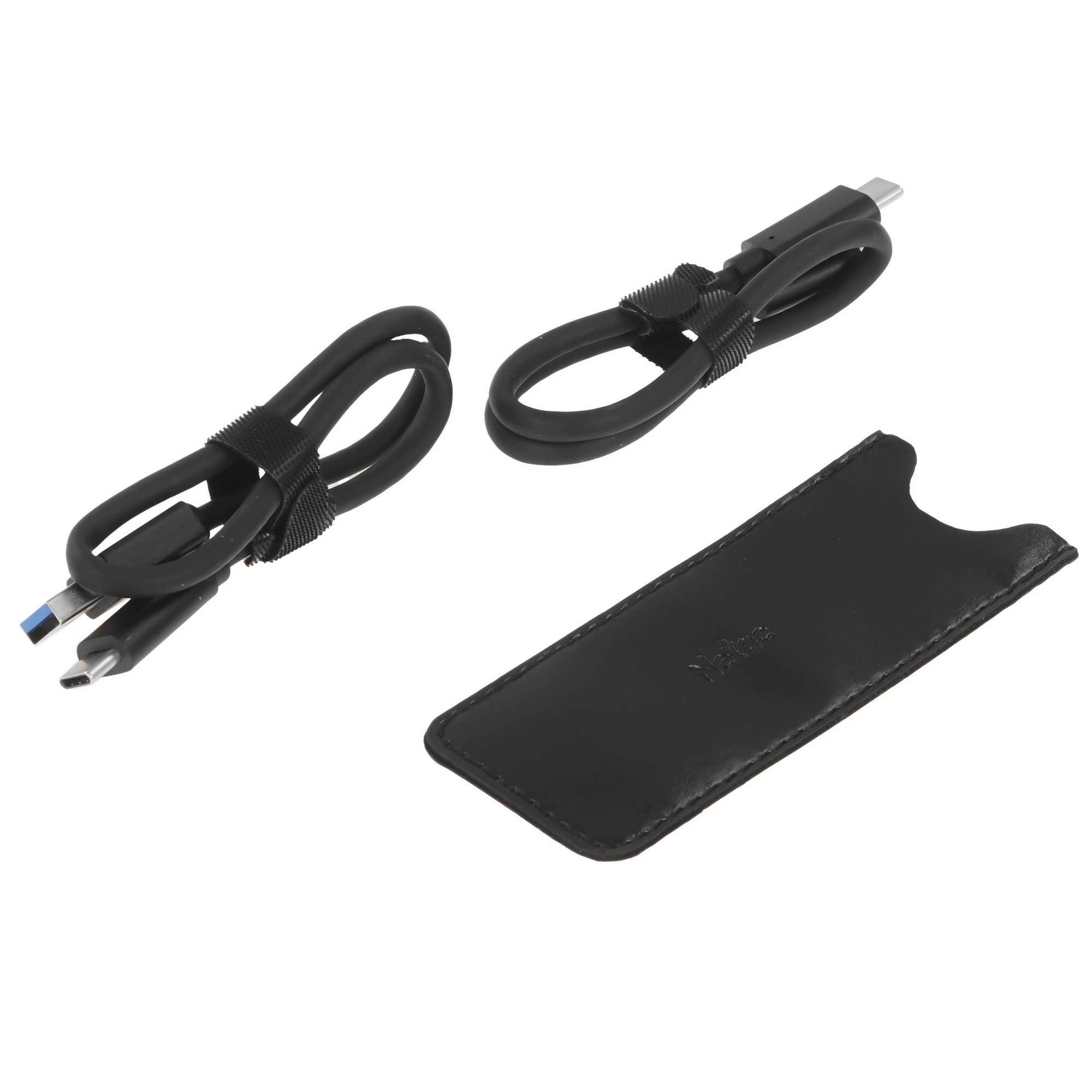 Внешний SSD 500 ГБ Netac ZX10 (NT01ZX10-500G-32BK***); M.2; USB 3.2 Type C; чёрный + серебристый