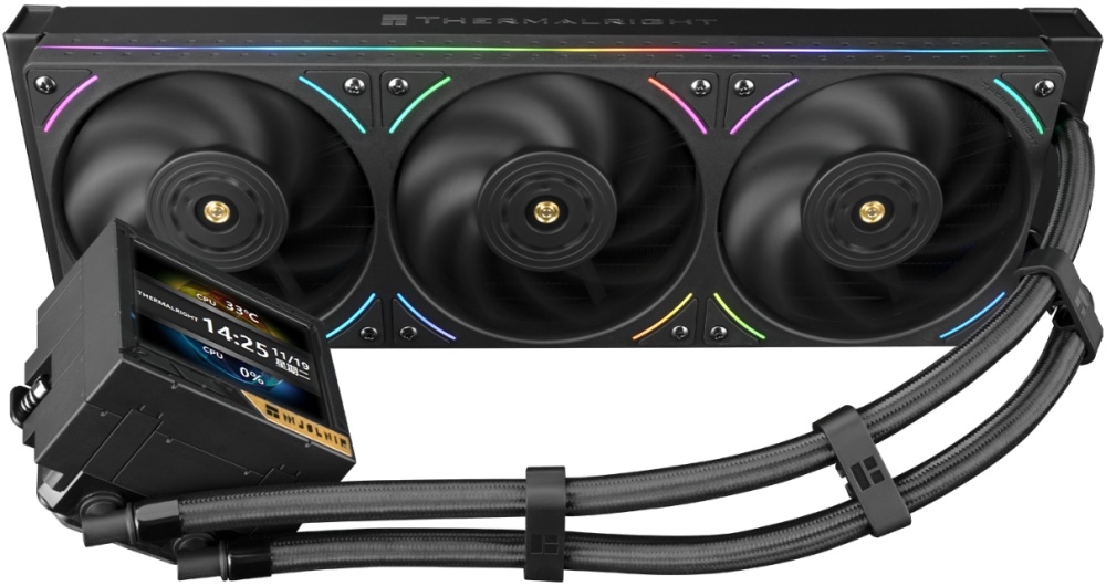 Система жидкостного охлаждения 360 мм Thermalright Mjolnir Vision 360 UB Pro ARGB Black (TRMV360UBPROAB); активная; 3x120 мм; 2150 об/мин; 27 дБ; 69 C
