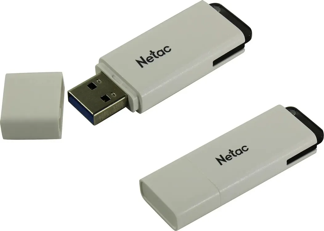 Накопитель USB-флэш 32 ГБ Netac U185  (NT03U185N-032G-30WH); USB 3.0; классическая, с колпачком; пластик; белый