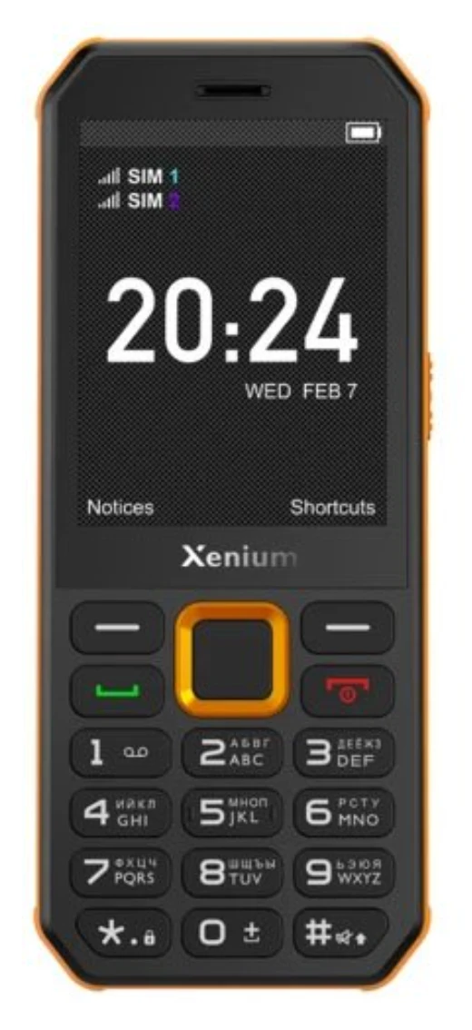 Мобильный телефон Philips Xenium X300 (CTX300BO) черный+оранжевый; 2.8"; TFT; 128x160; 0.3 Мп; 4 Мб/4 Мб; 800 мА/ч