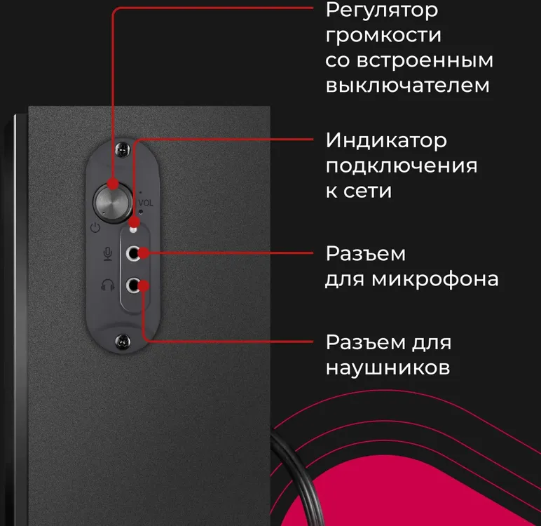 Акустическая система 2.0 Defender SPK 270 (65270***); 10 Вт; 80 - 20000 Гц; дерево; регулятор на боковой панели; сеть 220В; чёрный