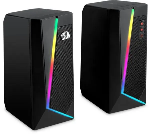 Акустическая система 2.0 Redragon Anvil Black (77878); 6 Вт; 270 - 20 кГц; пластик; подсветка; регулятор на передней панели; питание USB; чёрный