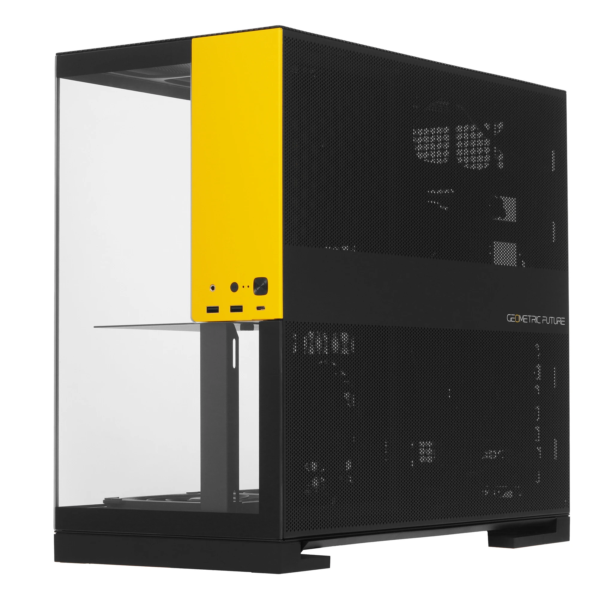 Корпус Geometric Future Model 5 ARGB Bk/Y (1AM5WKBY01100); E-ATX; Middl-Tower; без БП; 5x140 мм; 2xUSB 3.X, 1xUSB 3.X Type-C,1x jack 3.5 mm Mic/Aud; ч