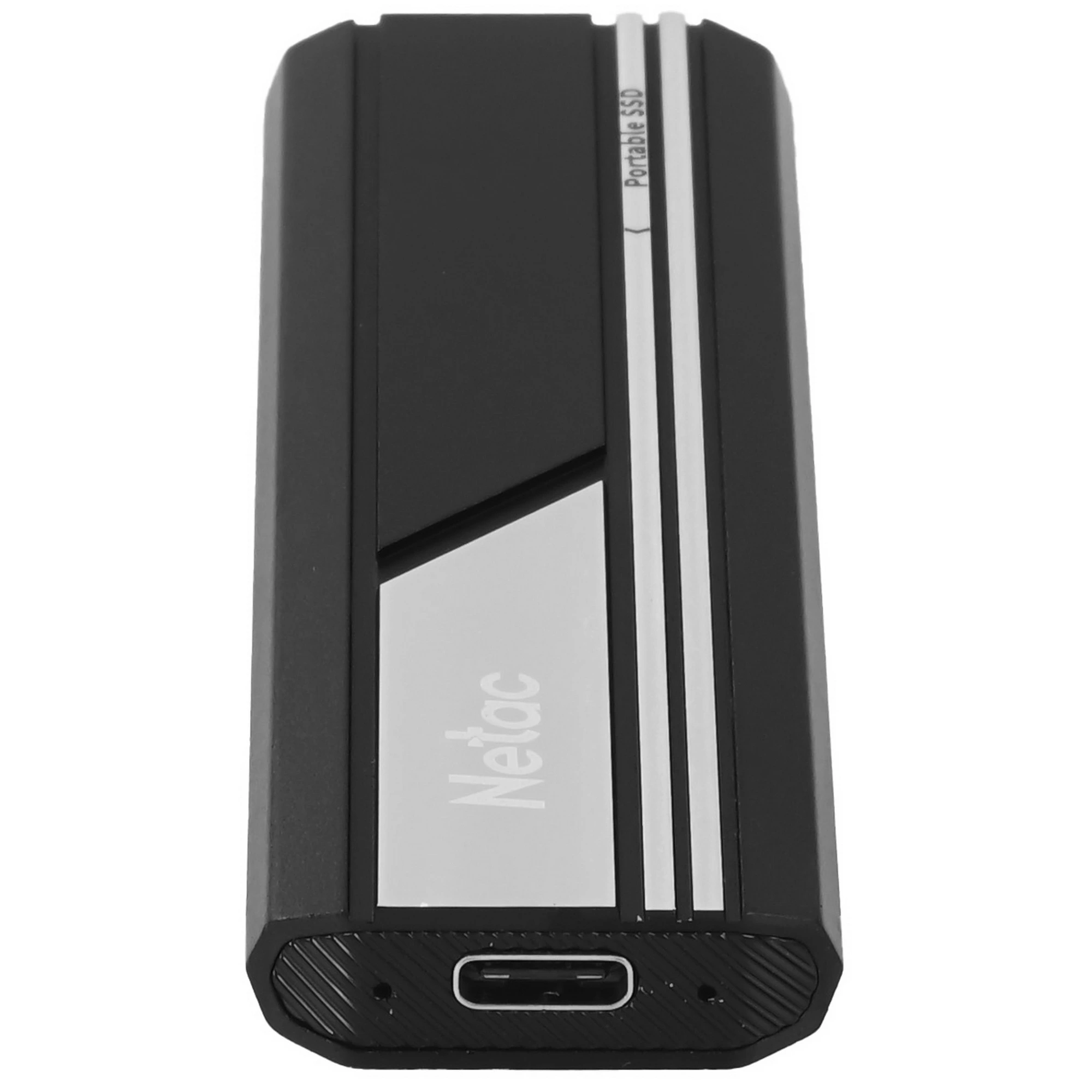 Внешний SSD 500 ГБ Netac ZX10 (NT01ZX10-500G-32BK***); M.2; USB 3.2 Type C; чёрный + серебристый