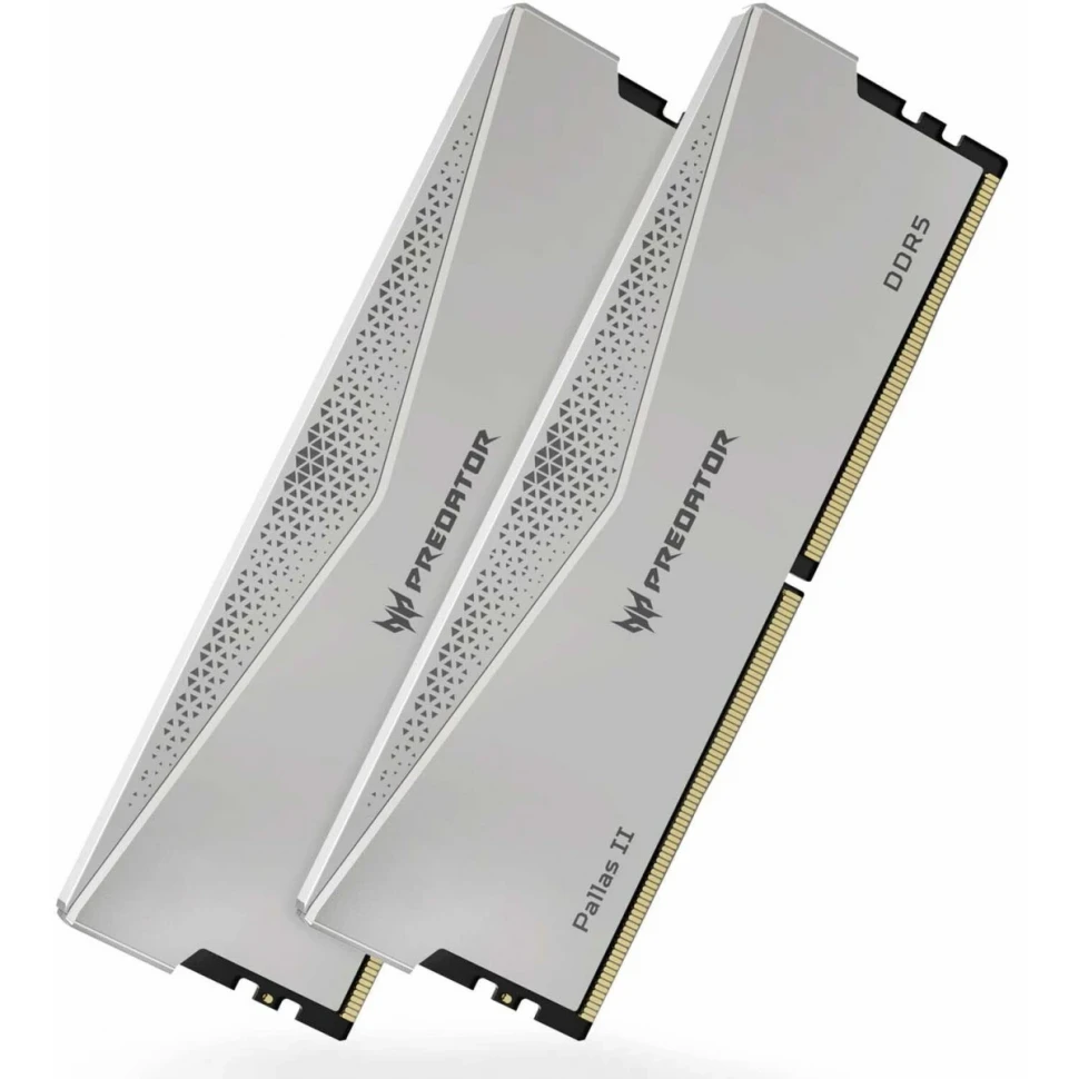 Модуль памяти DDR5 32 Гб (2x16 ГБ) Acer Predator Pallas II Silver (PALLASII-32GB-6400-1R8-2XV5); 6400 МГц; радиаторы; RET