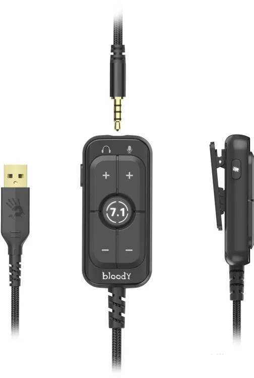 Гарнитура игровая A4Tech Bloody M590i (M590I SPORTS LIME***); оголовье; 20 - 20 000 Гц; 16 Ом; 1 м + 2 м; микрофон; регулятор громкости; 1 x 3,5 мм 4-