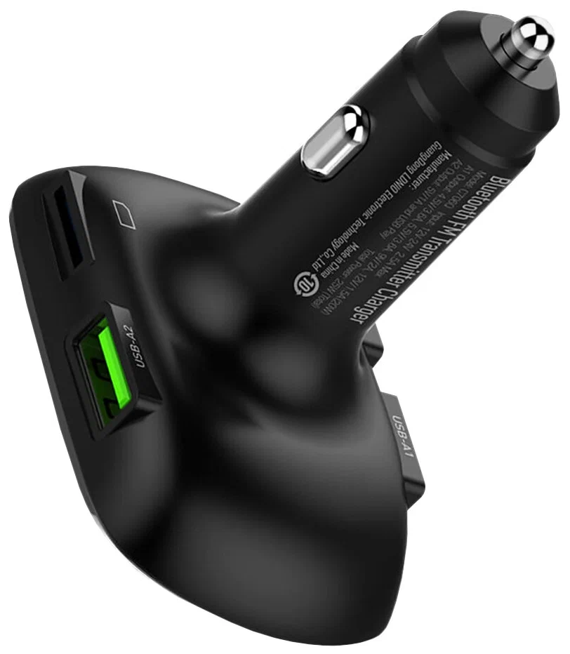 Автомобильная зарядка LDNIO C706QT; 2 USB порта - 3.1A; 20 Вт; FM-трансмиттер + кабель Type-C; черный