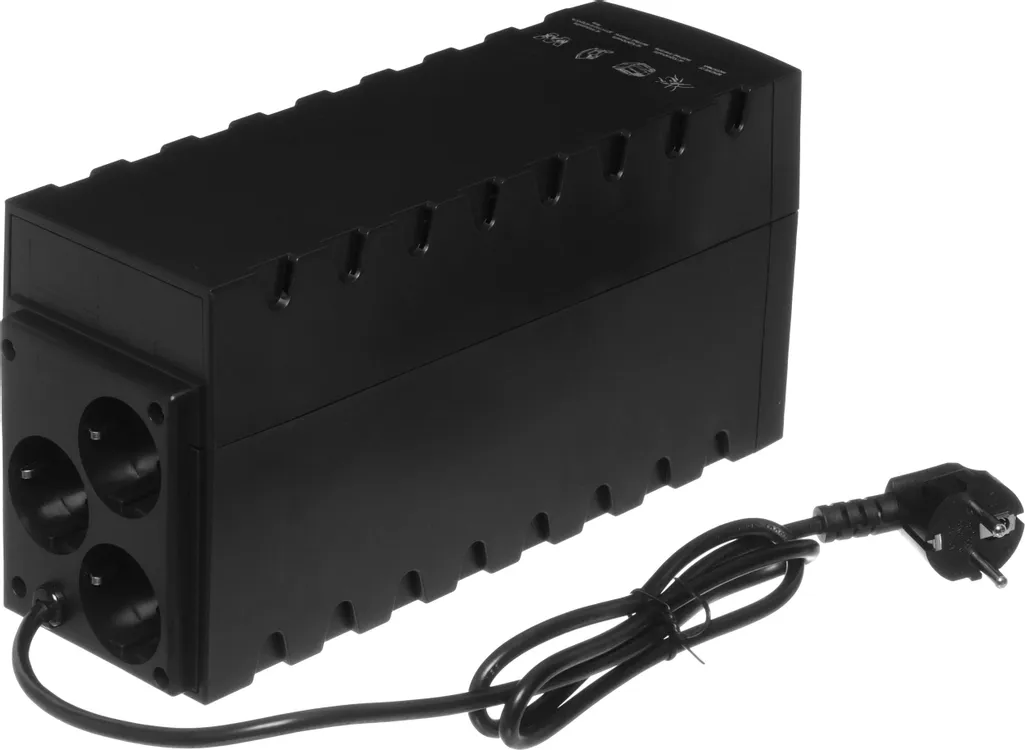 ИБП Линейно-интерактивный Powercom RAPTOR (RPT-600A EURO***); 360 Вт; 160 - 275 В; 3 евророзетки; чёрный; защита от импульсов, фильтрация помех; 4,2 к