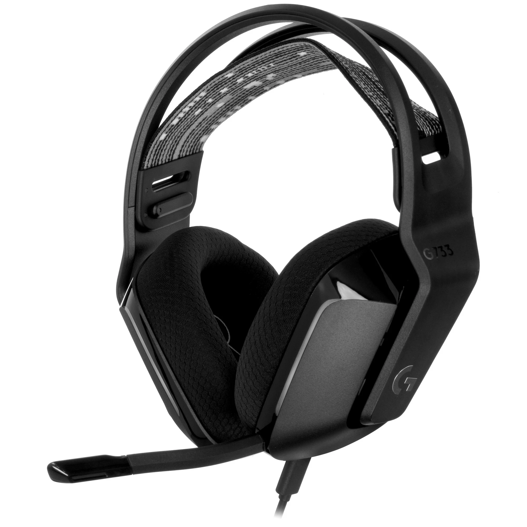 Гарнитура беспроводная Logitech G733 LIGHTSPEED Black (981-000866); игровая; 2.4 Ггц; оголовье; 20 - 20 000 Гц; 39 Ом; виртуальный звук 7,1; 29 ч; вст