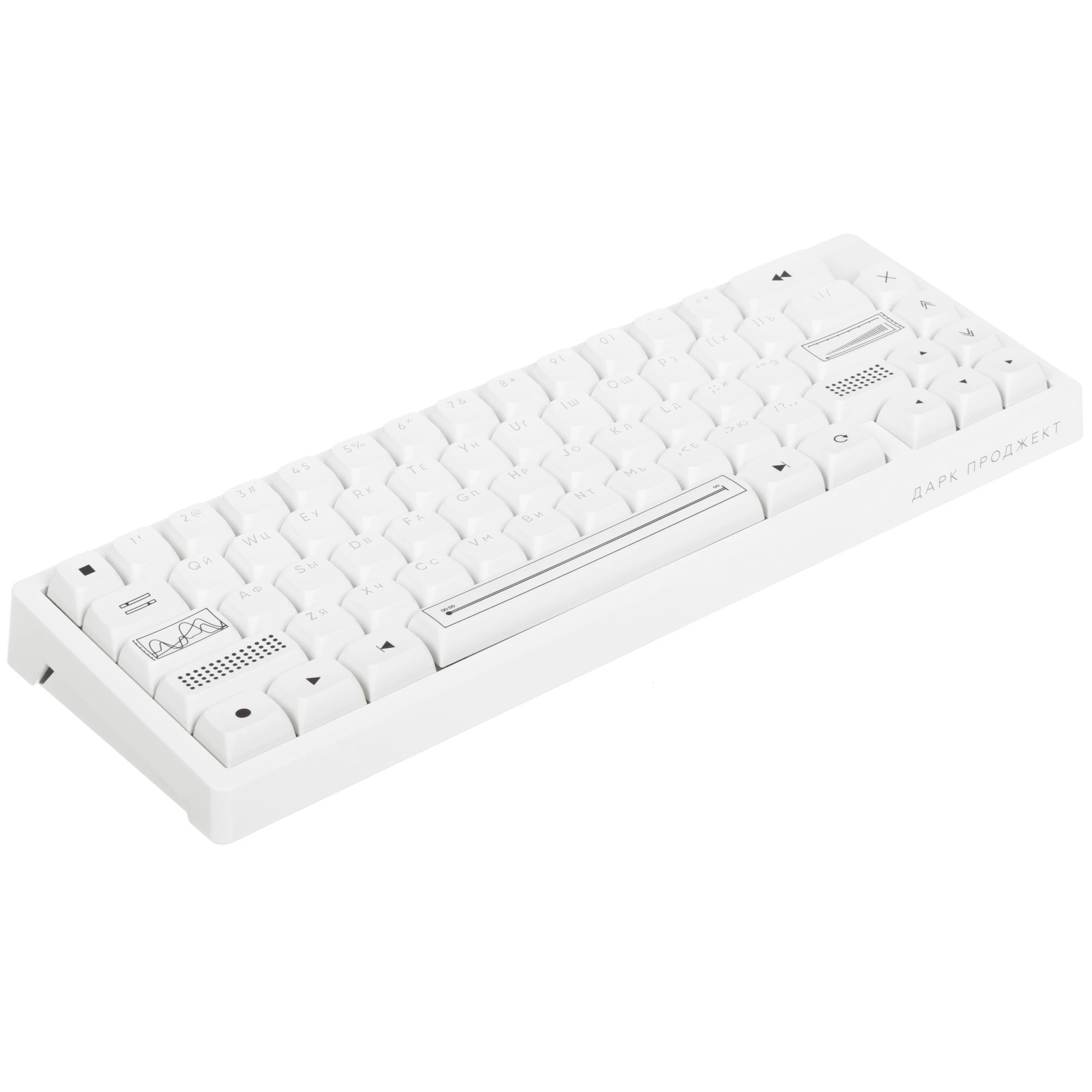 Клавиатура беспроводная Dark Project KD65A Wireless White (DP-KD-65A-300100-GZR); механическая; switch - g3ms Zircon; 65 клавиш; RGB; 1,8м; белый