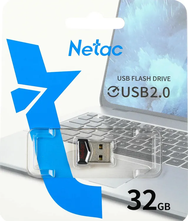 Накопитель USB-флэш 32 ГБ Netac UM81 (NT03UM81N-032G-20BK***); USB 2.0; моноблок; пластик; микрофлэш