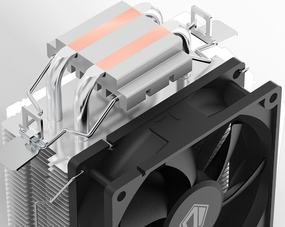 Кулер для процессора 92 мм ID-Cooling SE-902-SD V3 (SE-902-SD V3***), 1x92 мм, 3 pin, 2000 об/мин, черный, 95 Вт, 23.1 дБ, 2 трубки, алюминий, медь