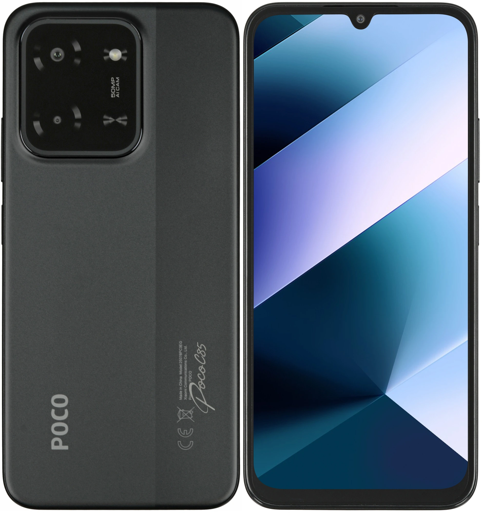 Смартфон 6.9" POCO C85 8/256Gb Black 8 Гб/256 Гб черный, IPS 120 Гц, 1600x720, MT Helio G81 Ultra 8 ядер 2 Ггц, 50+0.08 Мп/8 Мп BT5.4, Android 15, 6 0