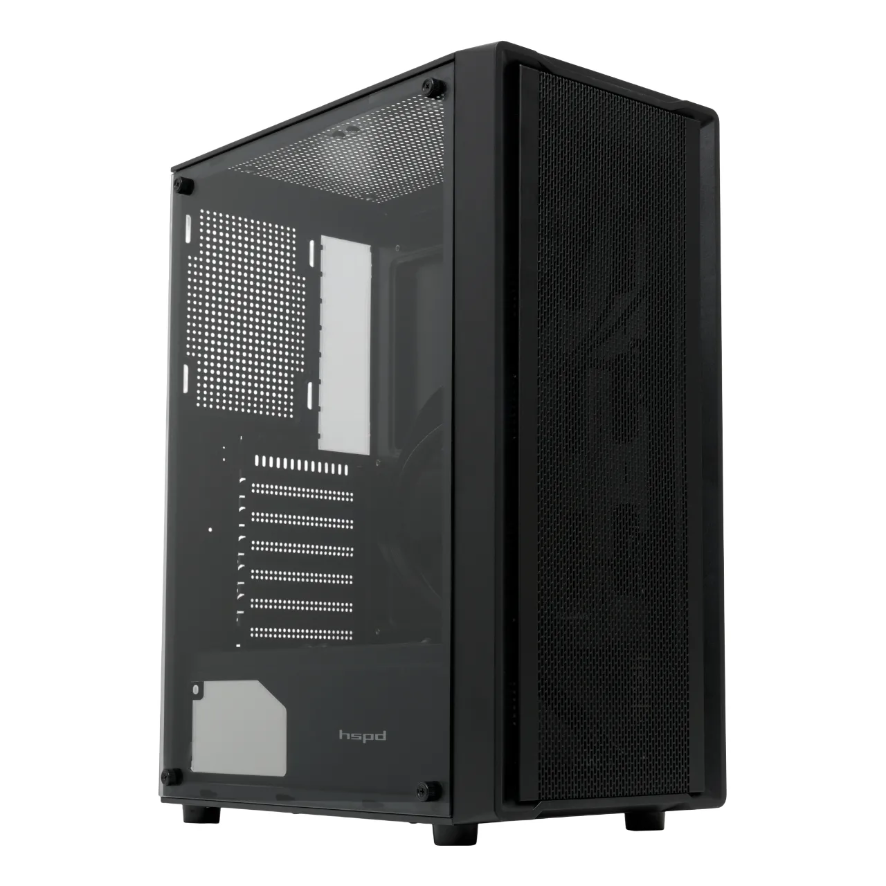 Корпус HSPD M530 (M530-TGBK); ATX; Midi-Tower; без БП; 1xUSB 3.X, 1xUSB 2.0, Mic/Aud; чёрный
