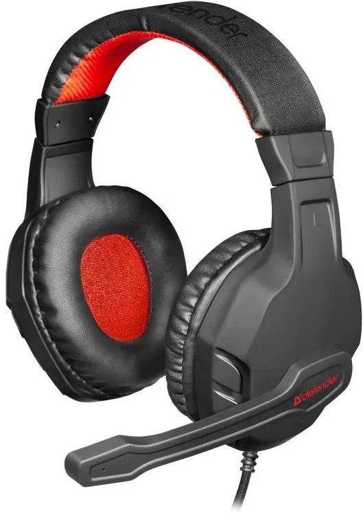 Гарнитура игровая Defender Cujo (64505); оголовье (headband); 20 - 20 000 Гц; 32 Ом; 2 м; микрофон; регулятор громкости; 2 x 3,5 мм (mini-jack); 1 x 3