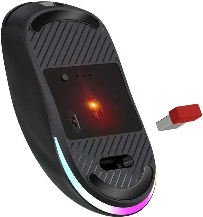 Мышь игровая Defender Stone GM-551 Black (52551); USB + (BT/2.4 Ггц); оптический; 800 - 7200 dpi; 6 кнопок; колесо-кнопка; аккумулятор, 400 мА·ч; черн