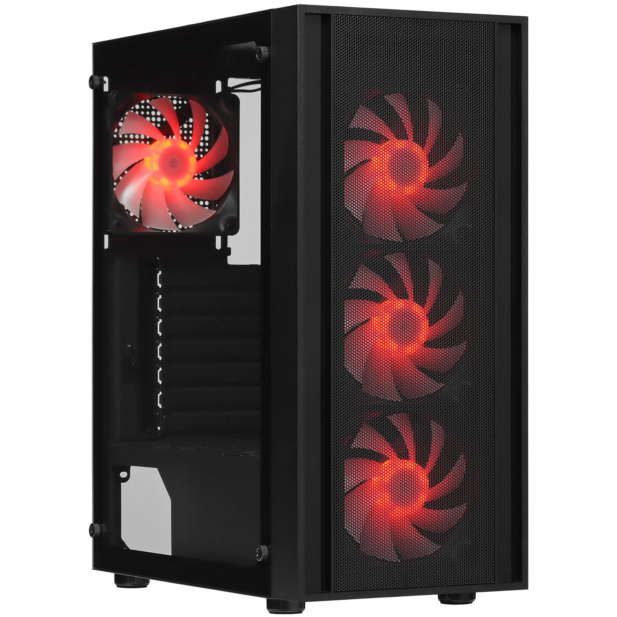 Корпус Cougar MX160 ARGB (MX160 ARGB Black), черный, ATX, Mid-Tower, ARGB, 4 x 120 мм, 1 x USB 2.0, 1 x USB 3.2 Gen 1, 1 x USB 3.2 Gen 2 Type-C