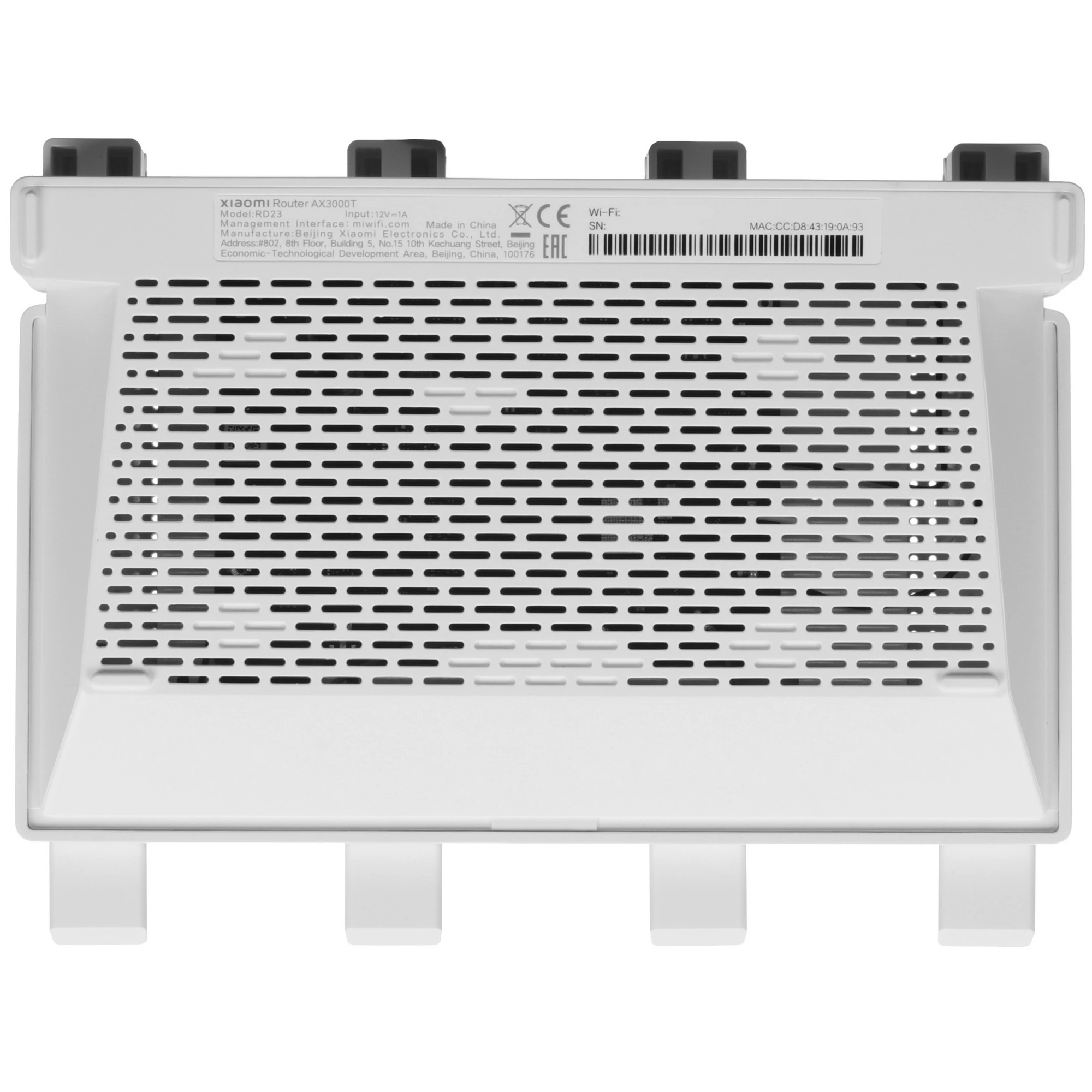 Роутер Xiaomi Router AX3000T (DVB4441GL***); IEEE 802.11a/b/g/n/ac/ax; 574 Mbps + 2402 Mbps; 4x LAN 