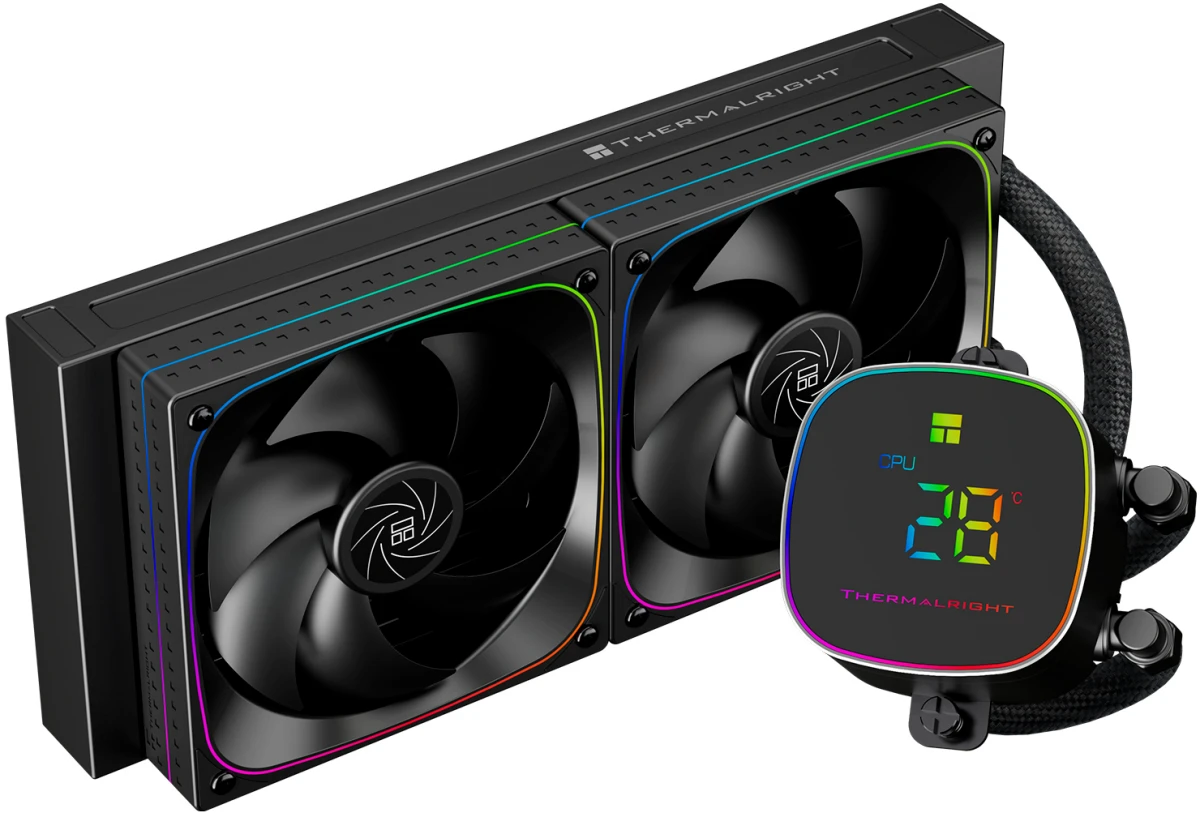 Система жидкостного охлаждения 240 мм Thermalright Frozen Horizon 240 Digital ARGB Black (F-HORIZON-DIGITAL-BL-240-ARGB); активная; 2 вентилятора; 200