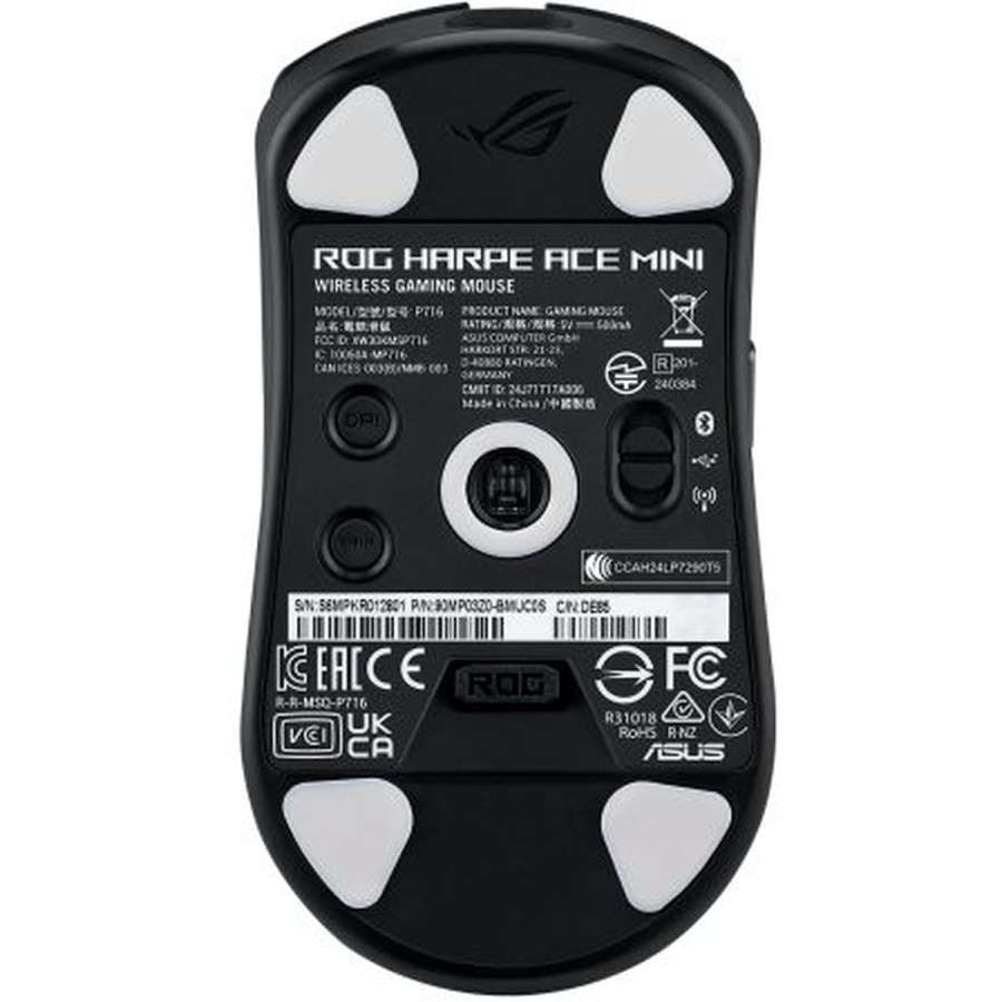 Мышь игровая Asus P716 ROG HARPE ACE mini Black (90MP03Z0-BMUA00); Bluetooth/2.4 Ггц; USB; оптический; 42 000 dpi; 5 кнопок; колесо-кнопка; аккумулято
