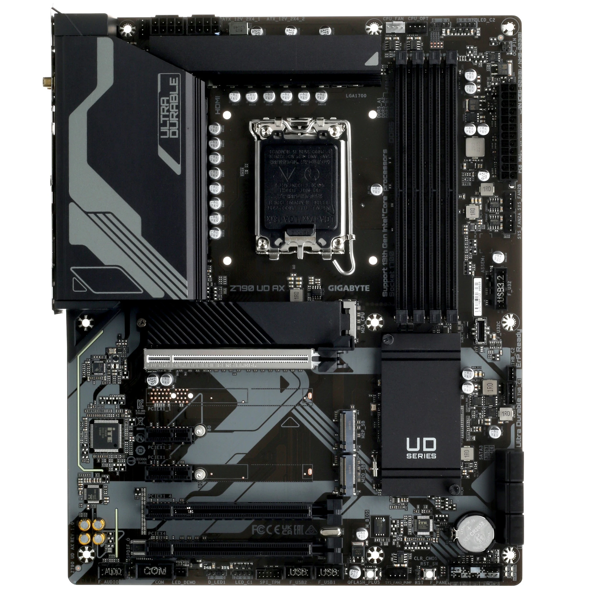 Материнская плата Gigabyte Z790 UD AX; Socket 1700; ATX; Intel Z790; 4хDDR5(7600); 3xPCI-E x16; 2xPCI-E x1; 1xHDMI; 1xDP; 4(SATA 6Gb/s); Audio 8 ch; 2