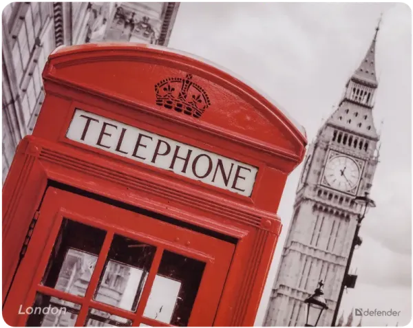 Коврик для мыши Defender Journey London (50415***); полипропилен; 240 x 190 x 0.4 мм; рисунок; пакет