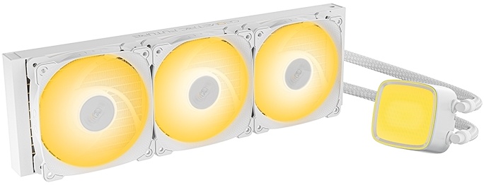 Система жидкостного охлаждения 360 мм Geometric Future Eskimo Pro 360 ARGB White (1C251W0361000); активная; 3x120 мм; 2000 об/мин; 34.2 дБ
