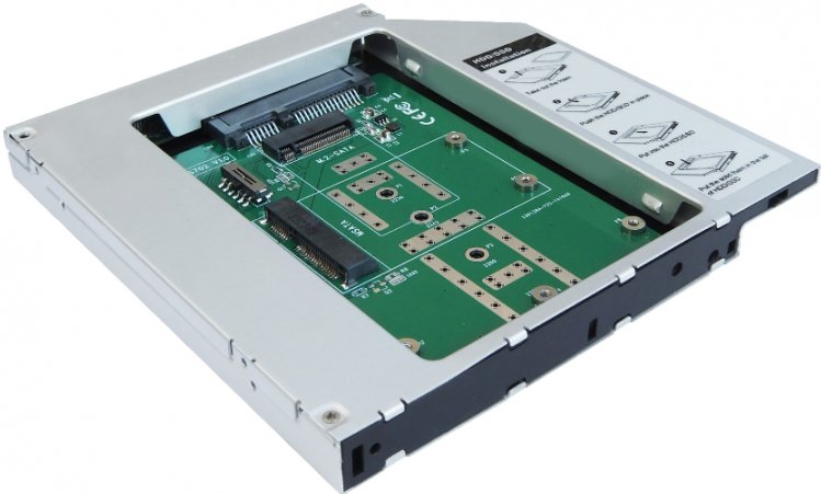 Контроллер внутренний Optibay 12,7 мм; mSATA / SATA; для установки в отсек оптического привода ноутбука