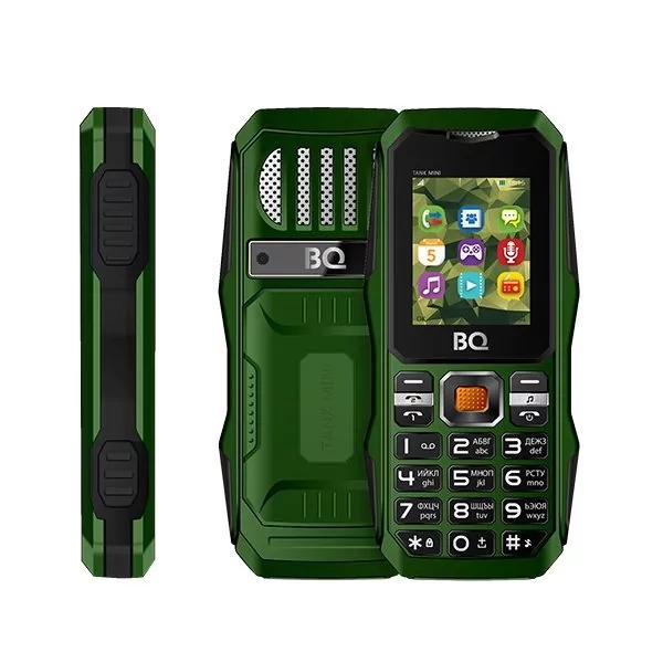Мобильный телефон BQ Tank Mini (BQ-1842) зеленый; 1.77"; TFT; 160x128; 0.08 Мп; 32 Мб/32 Мб; 1 200 мА/ч