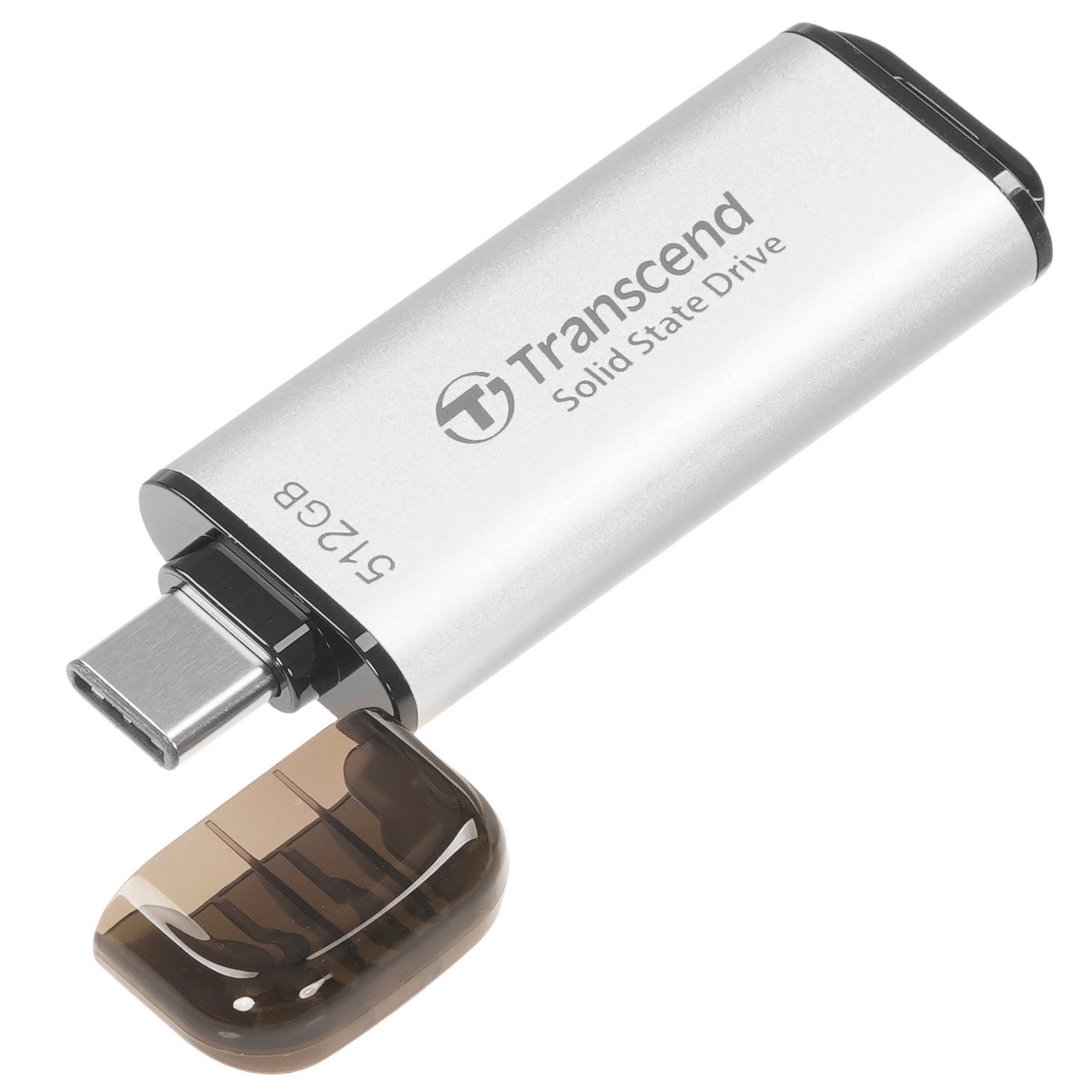 Внешний SSD 512 ГБ Transcend ESD300 (TS512GESD300S); USB 3.2 Gen 2 Type C; серебристый